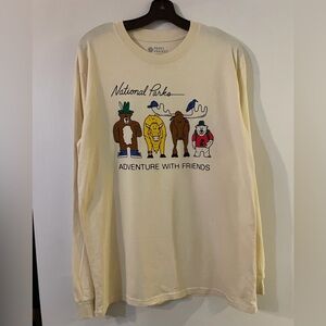 National Parks Project “Adventures With Friends” Cream Cotton Long Sleeve Sz L